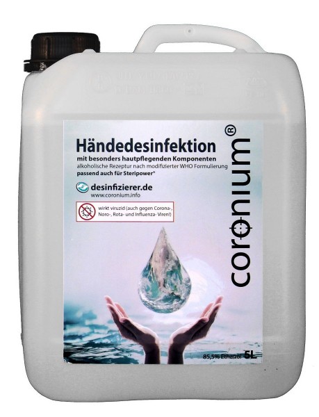 Coronium Händedesinfektionsmittel 5L-Kanister (geeignet für Steripower)