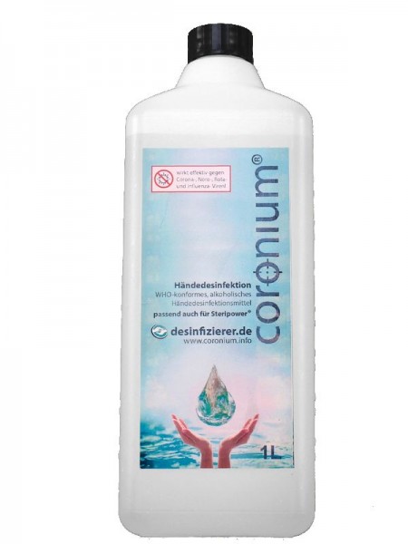 Coronium Händedesinfektionsmittel 1L-Flasche (geeignet für Steripower)